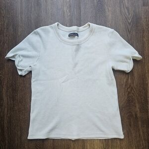 Abercrombie & fitch short sleeve thermal white crop top S